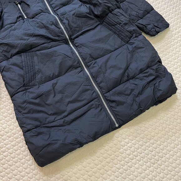 NWOT Debenhams Collection Mens Hood Chevron Quilted Puffer Coat Size 22 XL Navy - Picture 3 of 15